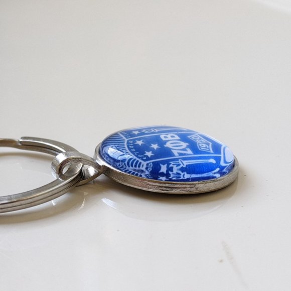 2 x Zeta Phi Beta CABOCHON Dome Keychain Keyring Key Chain Ring Gift - Picture 3 of 4